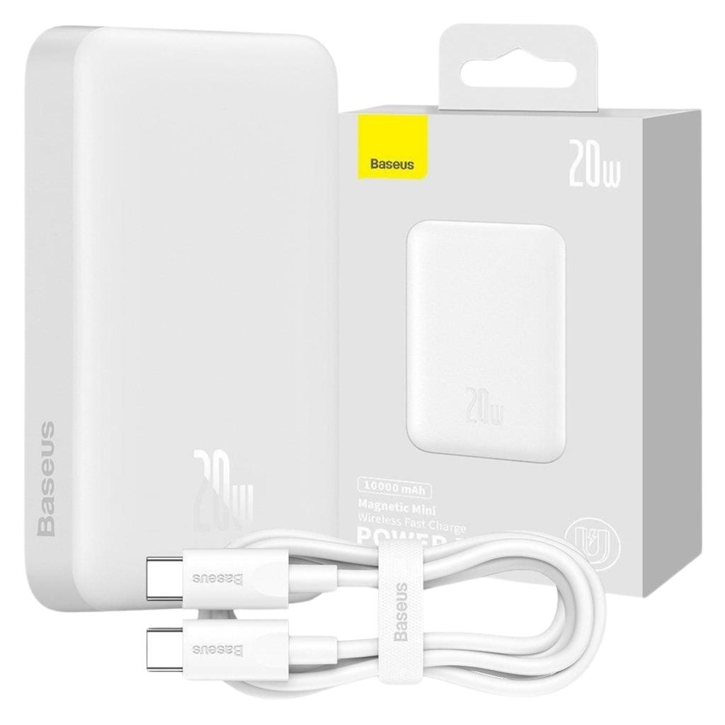 Powerbank Magnetyczny Baseus Magnetic Mini 10000Mah, Usb-C 20W Magsafe (Biały)