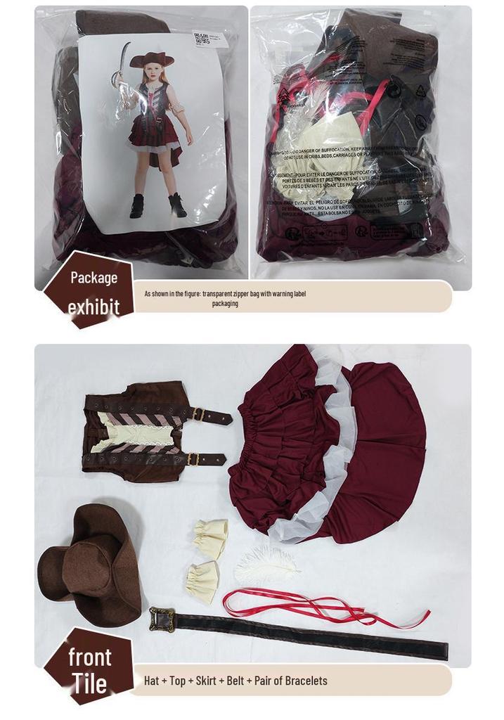 Pinse Clothing Girls' Somali Pirate Halloween Costume