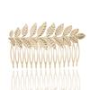 Golden Leaf Bridal Hair Comb Headband - Elegant Hair Accessory for Special Occasions