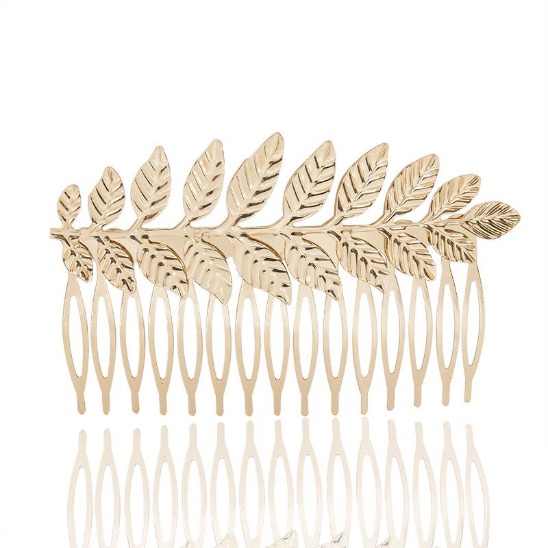 Golden Leaf Bridal Hair Comb Headband - Elegant Hair Accessory for Special Occasions