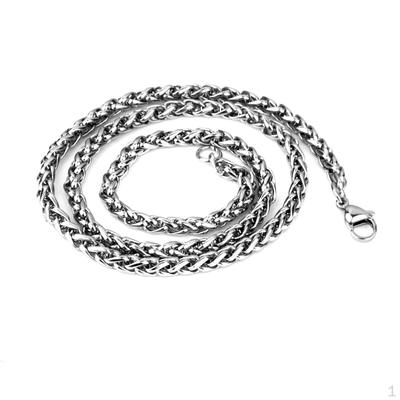 3MM 22" MENS Stainless Steel Braided Chain Silver