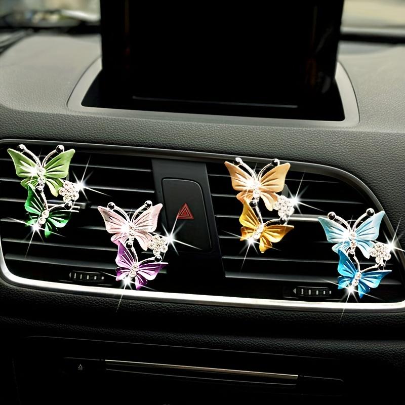 1pc Colorful Butterfly Car Air Freshener Clip, Aroma Vent Clip with Fragrance Source - Balm/Compressed Scent Tablet/Incense Stick