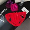 Bowknot Mesh Sheer Bow Lace Thong Low Waist Lace T Panties Fashion Lace Flower Briefs Women  Home