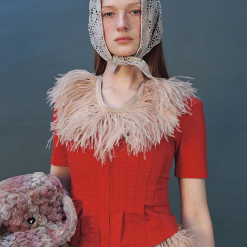 AWESOME NEEDS NETTING SCARF_KNIT BEIGE