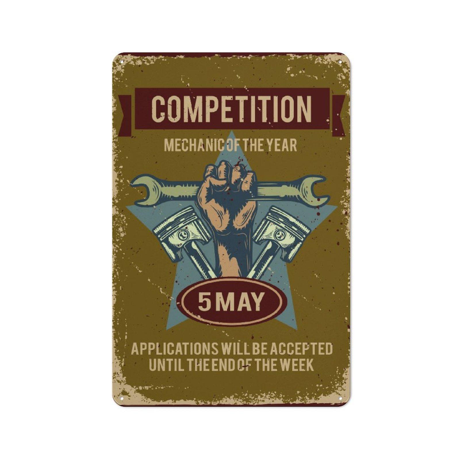 

1 Pack Weathered Tin Sign with Rustic Rust Marks for Home Kitchen Studio Decorative Setup, Available in 20x30cm or 30x40cm 20*30CM