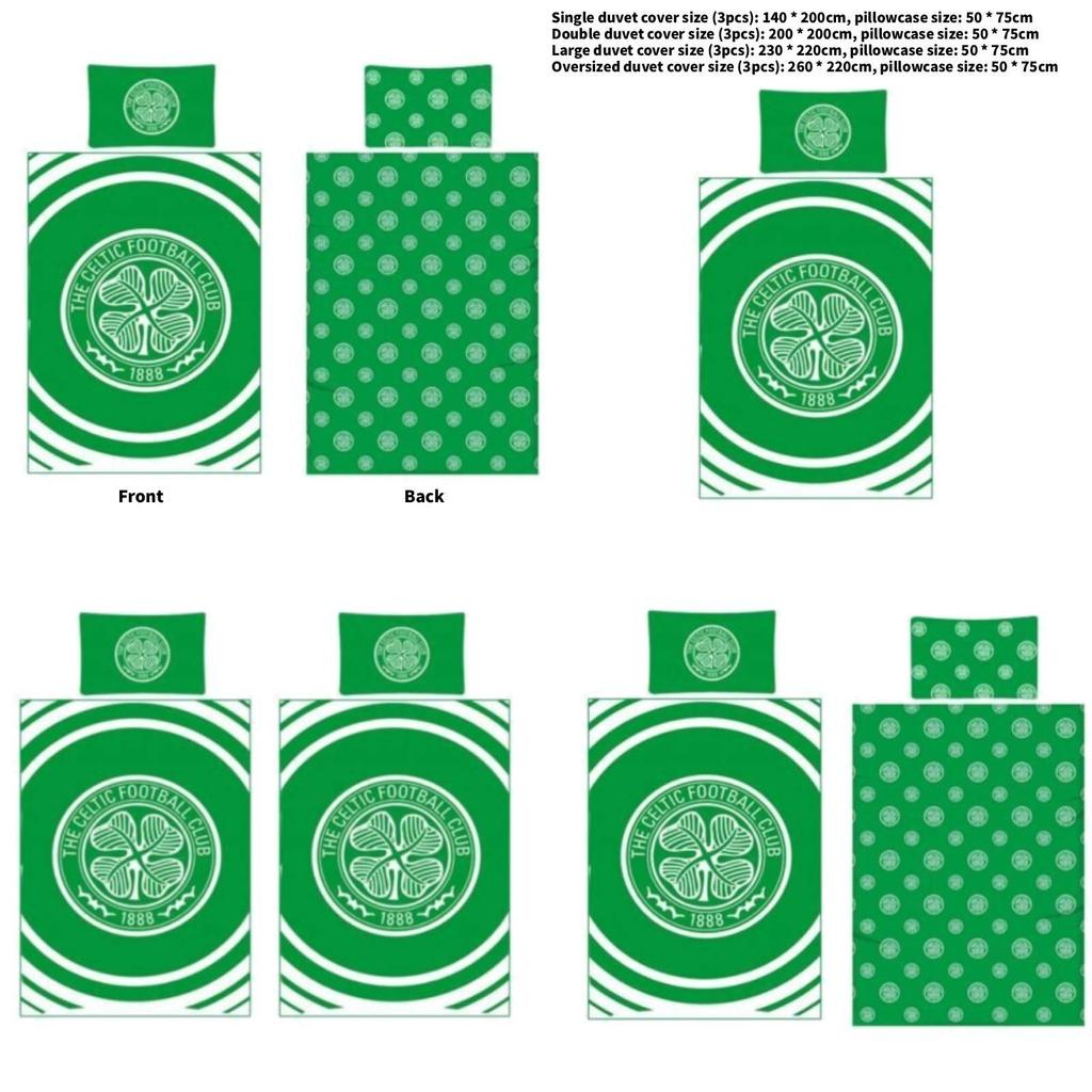 Celtic Fc Cartoon Anime Bedding Set With Microfiber Fabric For Bedroom Decor
