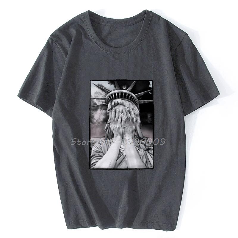 T Shirt Statue Of Liberty New York Anti Ymcba  Trippy Funny Unisex Cotton Tshirts Hip Hop Tees Tops Tshirt Clothes Streetwear