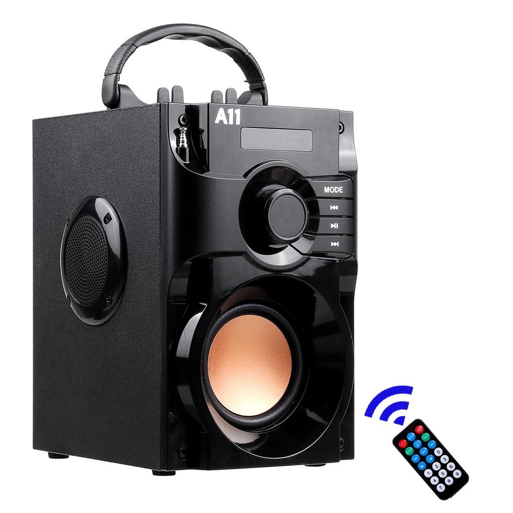 A11 USB Portable Bluetooth Speaker Wireless Stereo Subwoofer Bass Speakers Music Center Support FM Radio TF AUX Remote Control DC 5V