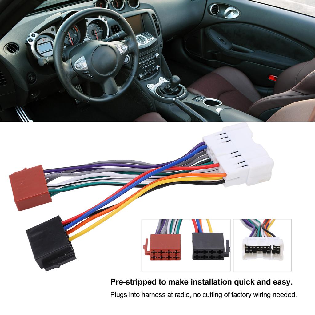 Car Stereo ISO Wiring Harness Adapter for Nissan 370Z Cube Juke Leaf Maxima Murano Aftermarket Radio Plug Wire Connector Cable Radio Accessories 4