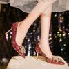 Wedding shoes high heels women's 2025 spring and summer new fashion wear versatile niche high-end sense beautiful bride shoes