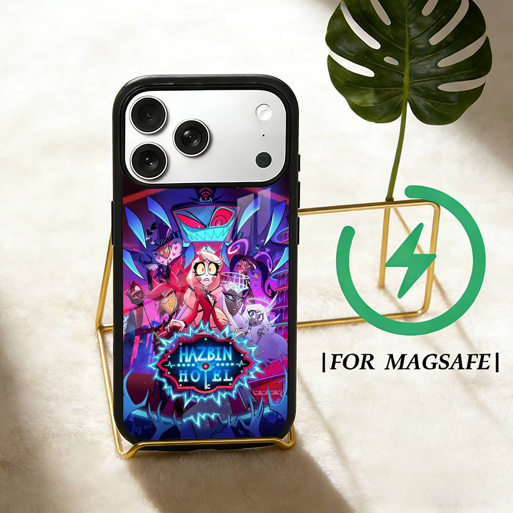 

H-Hazbin Hotel Phone Case For iPhone 17,16,15,14,13,12,Plus,Pro,Max for Magsafe Magnetic Wireless Charging iphone16e