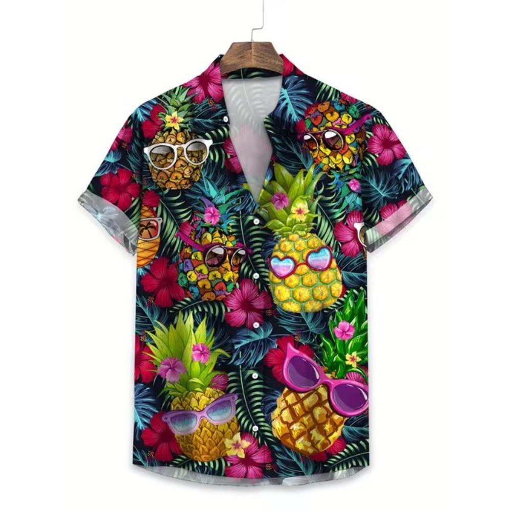 Men's Coconut Tree Pattern 3D Print Shirt Button Up Shirt Casual Shirt Summer Shirt Short Sleeve Daily Vacation Clothing