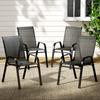 Patio Chairs Gardeon 4X Outdoor Stackable Chairs Lounge Bistro Set Patio Furniture