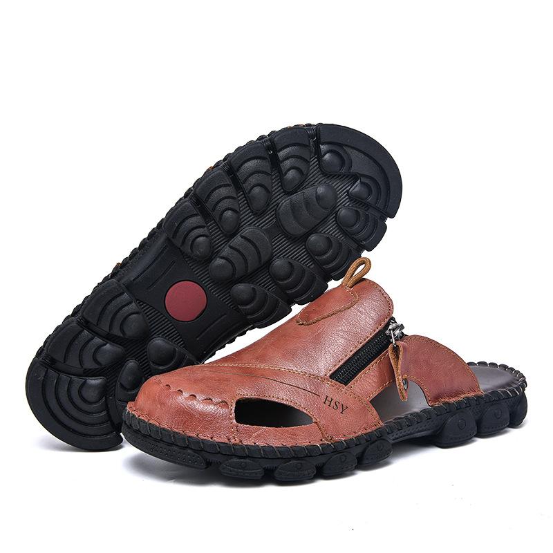 

Мужские удобные нескользящие дышащие туфли Muller на толстой подошве Hole Shoes Мужские тапочки Baotou Slippers 48 бордовый