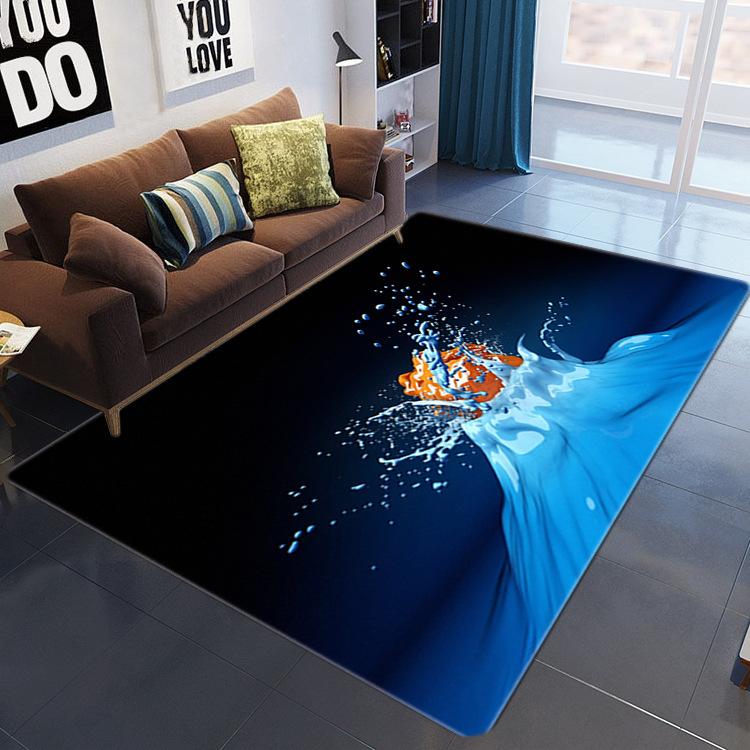 Nordic Living Room Carpet Bedroom Bedside Simple Printing Floor Mat 3D