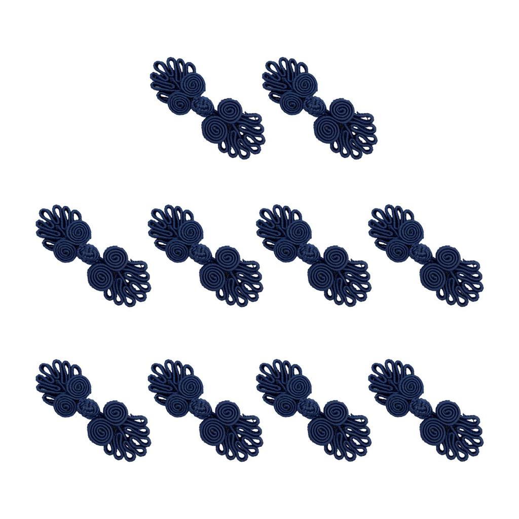 5Pcs Chinese Knot Frog Buttons Traditional Handcraft Chic Chinese Frog Closures for Hanfu Coats Cheongsam Stage Costume Cardigan
