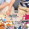 40 Sheets Make Your Own Sticker for Kid, Make Animal Face Sticker, DIY Party Festival Favor Reward Funny Art Craft,Creative Toy Unicorn Puzzle Playset