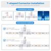 30pcs 3535/2835 LED Strip Connectors 8mm/10mm 4 Pin Connectors L Shape Connectors  LED Strip Lights
