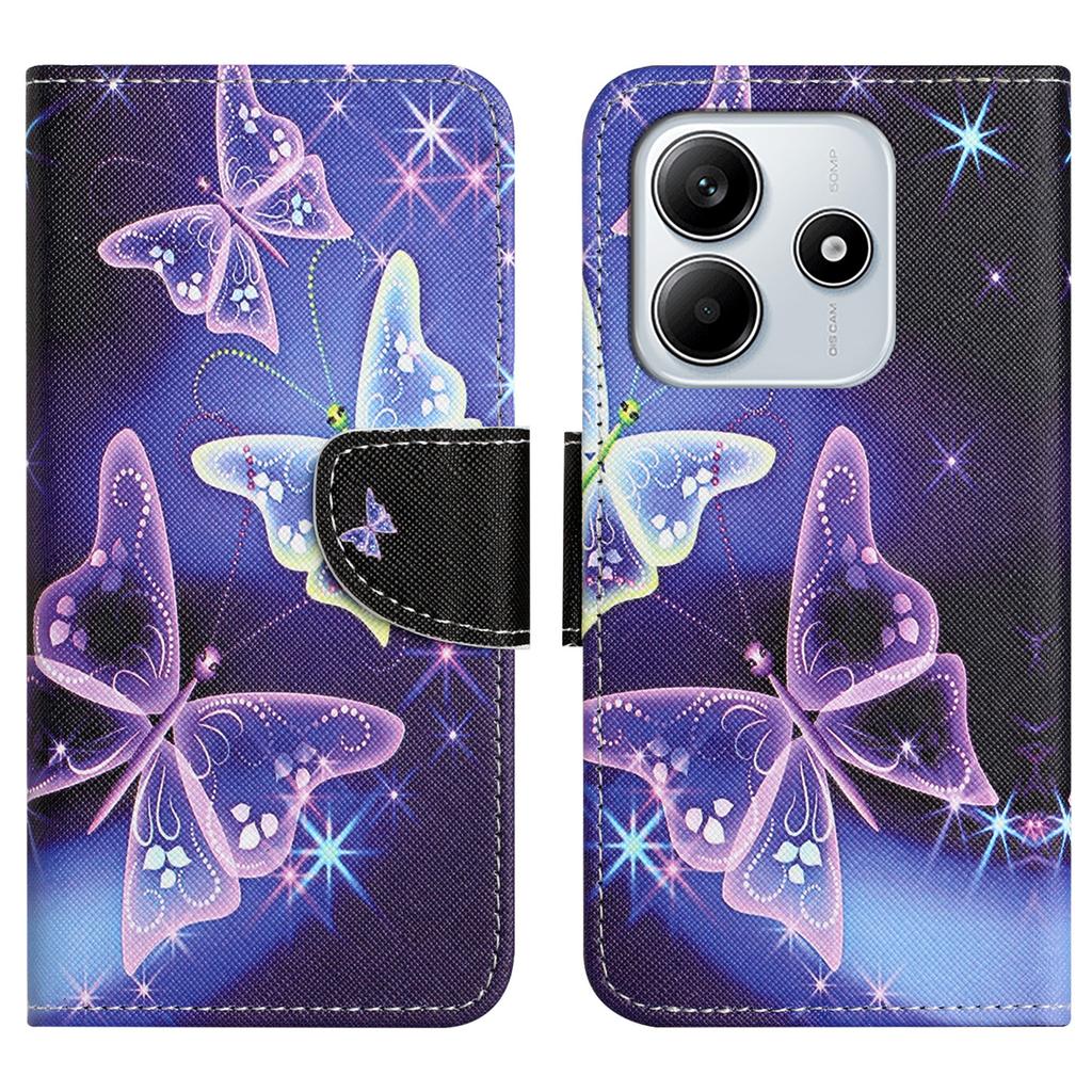 For Xiaomi Redmi Note 14 4G (164.84x78.15x8.16mm) Case Pattern Printing Cross Texture Leather Phone Cover