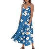Damenmode Lässig Ärmellos Tasche Langes Strandkleid mit Blumendruck