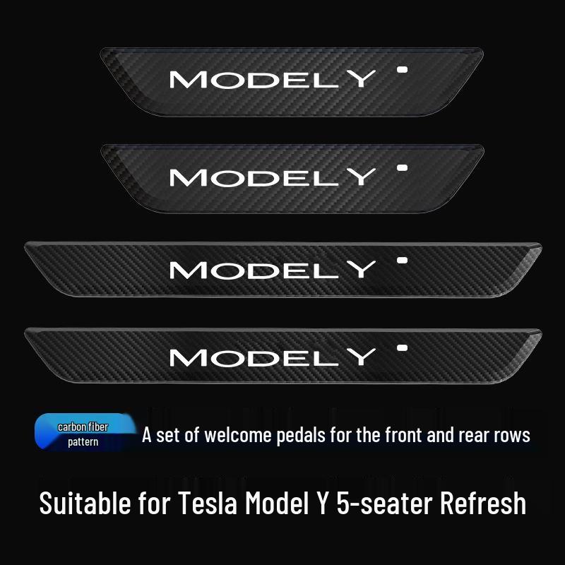 Беспроводная светодиодная накладка на порог Welcome с подсветкой для Tesla Model 3/Y