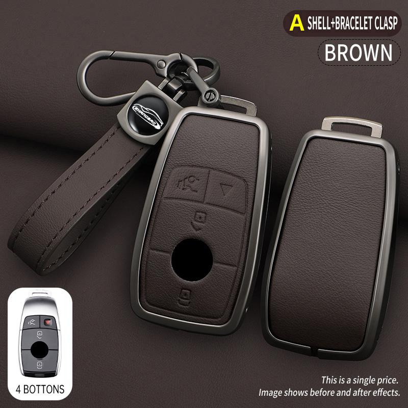 3/4 Button Key Fob Alloy Cover Case Fits for 2019 2020 Mercedes-Benz A220 E63S AMG E-Class GLE 350 4MATIC E300 E400 E43 W213
