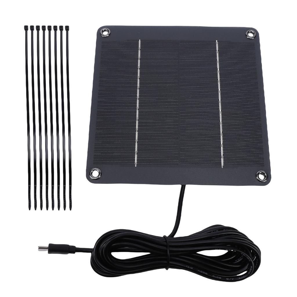 4W 12V Solar Panel Waterproofing Efficient Monocrystalline Type C Solar Panel Charger for Garden Lamps Security Cameras