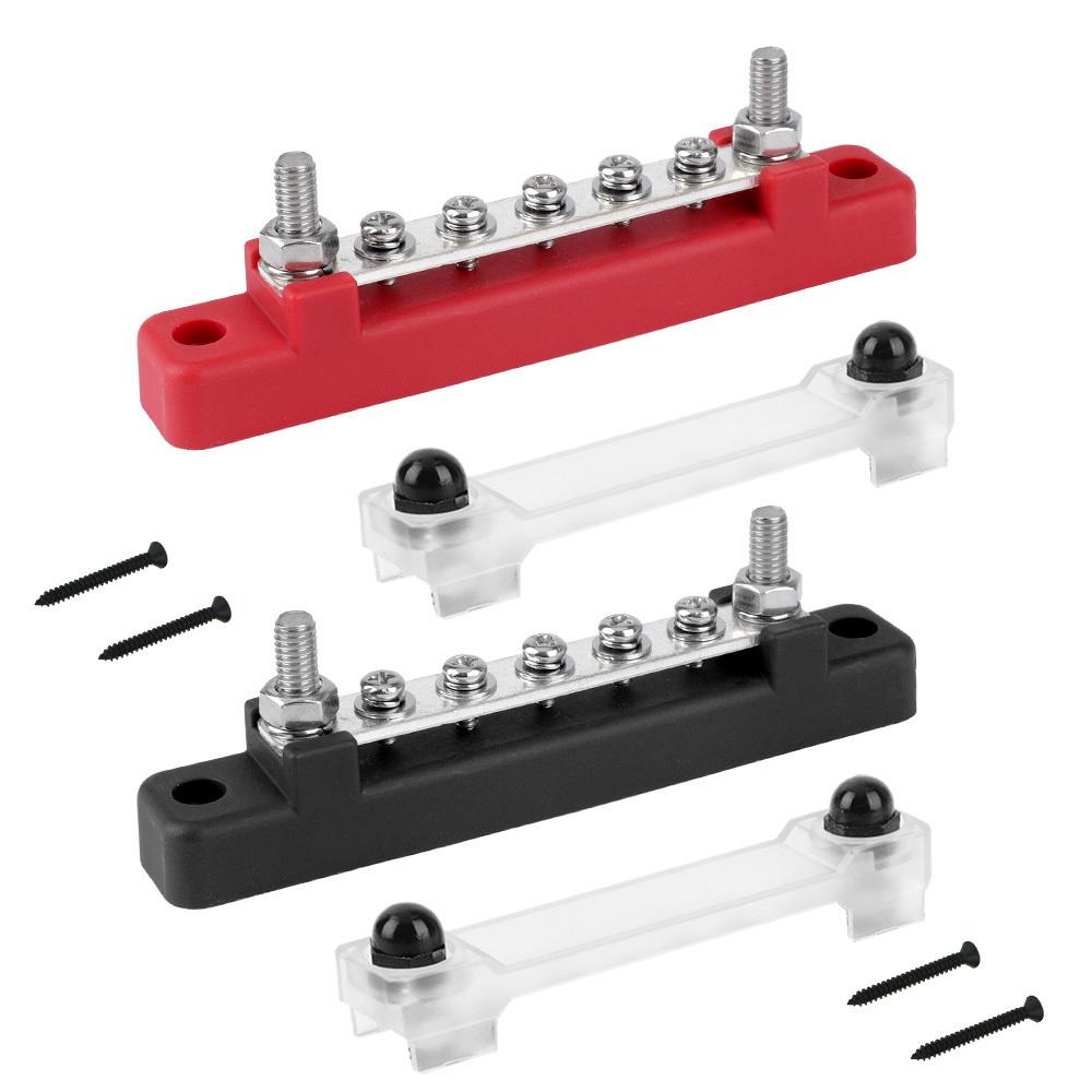 M6 Terminal Block dc Bus Bar 12v 1/4 Inch Stud 150A Electric BusBar 12v Power current distributor For Truck Boat accessories