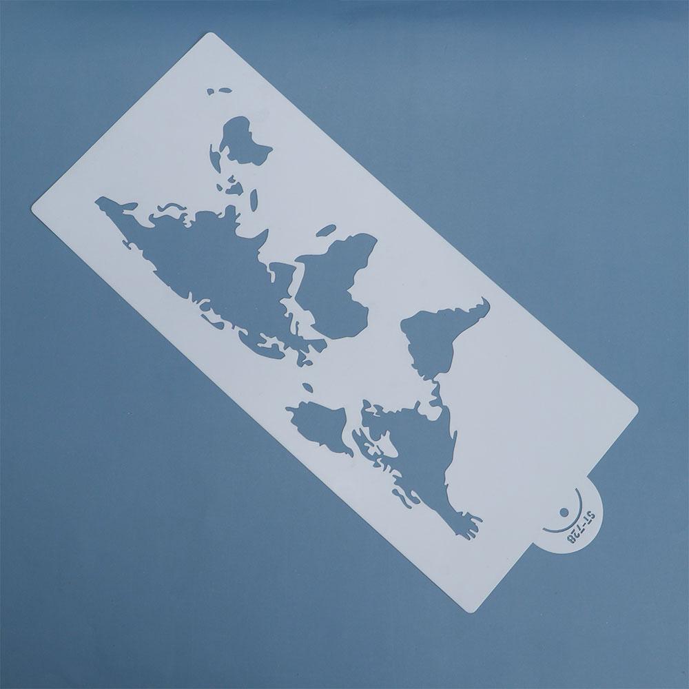 Border Baking Template Art Plastic DIY Fondant Molds Cake Decorating Tool Cake Stencil World Map