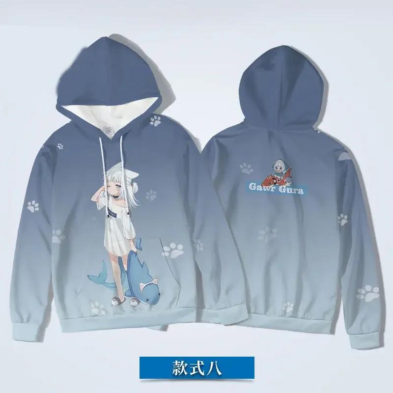 Fashion Autumn Sweater Shark Girl Ka Wugula GawrGura Two Dimensional Peripheral Jacket Clothes Hooded 3D Printing Comfortable