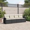 Vidaxl 4-Cz. Set da Salotto per Giardino, Cuscini, Rattan Nero PE