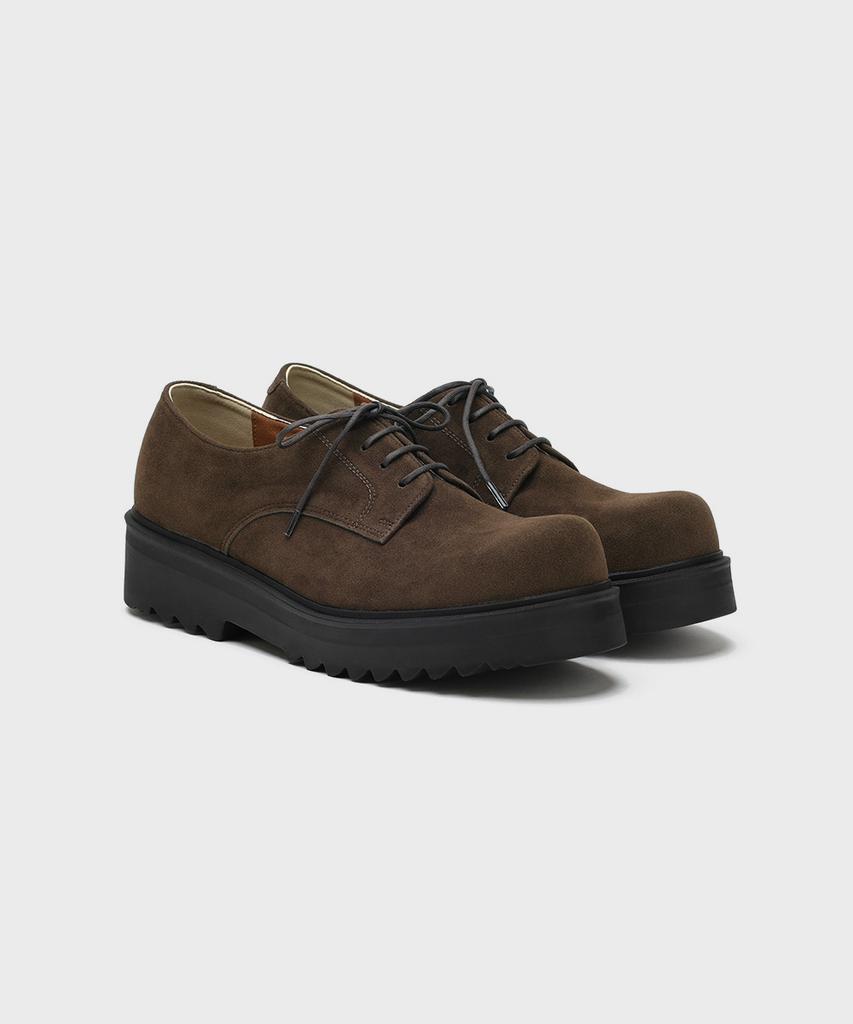 Firenze Atelier [Second.A] Volume Round Toe 5Cm Suede Derby 2Ndf2700Bs [Brown]