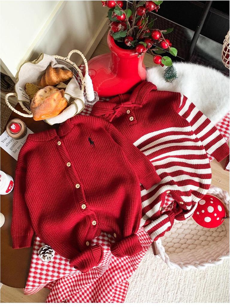 Autumn Festive Knitted Romper for Baby Boys - Toddler Sweater Outfit