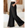 Women's Casual And Fashionable Color Loose Pants With Pocketes