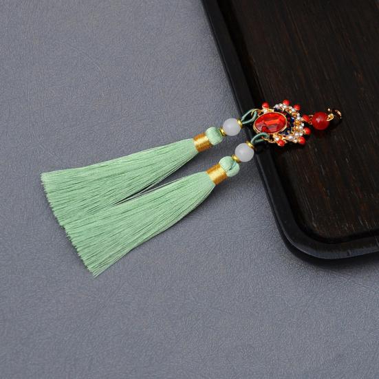 Tassel Pendant Facial Makeup Opera Car Decoration Hanging Accessories with Imitation Pearls Decor Hanfu Decoration