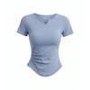 Small friendly yoga T-shirt women's V-neck waist short thin quick-drying breathable sports fitness clothes top