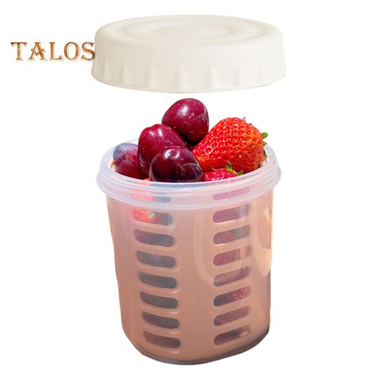 Salad Cup 501-600ml Food-Grade PP Leak-Proof Portable Salad Box with Lid Enhanced Drainage System Double Drain Cup