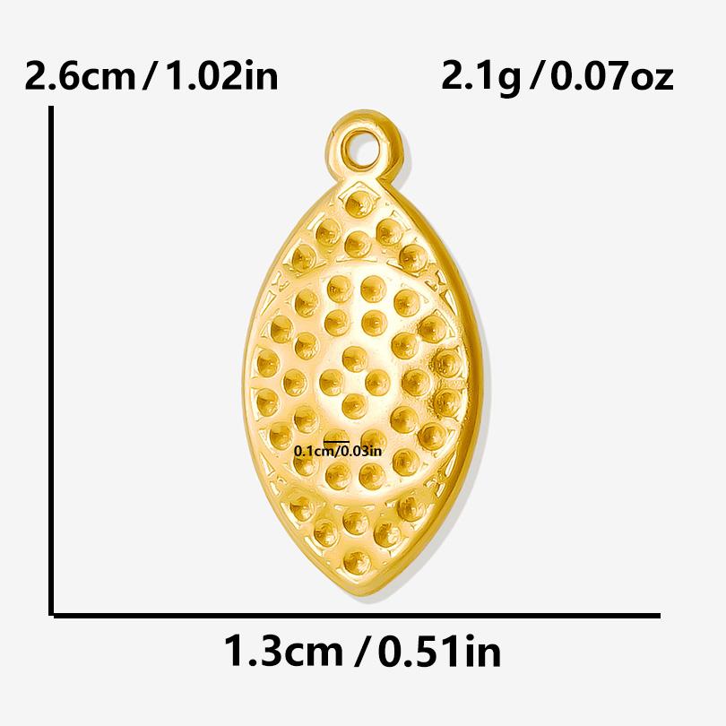 6pcs Simple Geometric Oval Water Droplets Real Gold Plated Stainless Steel Charms For Jewelry Making Supplies DIY Heart Pendant