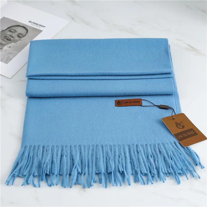 New Imitation Cashmere Thickened Warm Solid Scarf Winter for Men Women Shawl Fashion Neck Bib Long Scarves Headband Muffler