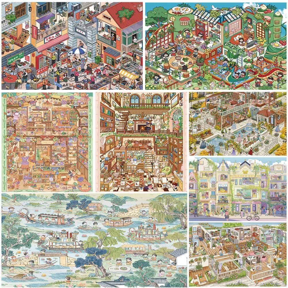 Self Adhesive Miniature Scene Sticker Set Waterproof 3D Street View Stickers