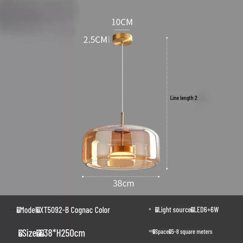 Modern Italian Glass Pendant Light - Nordic Style for Bar, Study, Bedroom
