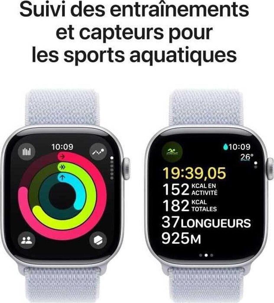 Apple Watch Series 10 4G 46mm Aluminium Silber Sport Loop Blaue Wolke