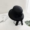 2025 New Summer Sun Hat Bow Straw Hat Visor Temperament Flat Panama Hats Women's Sea Beach Vacation Leisure Sunscreen Hat