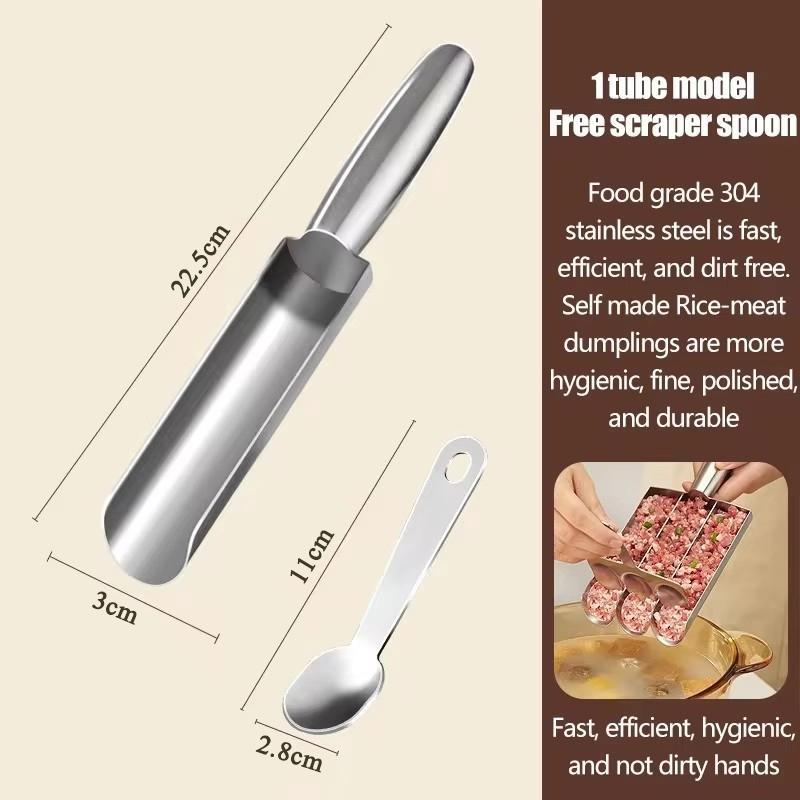 304 Stainless Steel Meatball Scoop Maker Mold for Fish Beef Easy-Release Non-Stick Rice Ball Dumplings Maker DIY Kitchen Tools