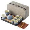 Light luxury flower Huang Ru tea set, household ceramic opening film can raise retro whole set of kung fu tea printing