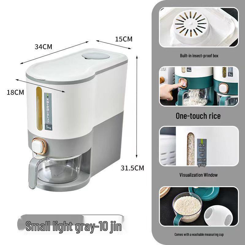 

Large Capacity Sealed Rice Storage Bucket With Press-Dispensing & Insect-Proof Moisture Protection