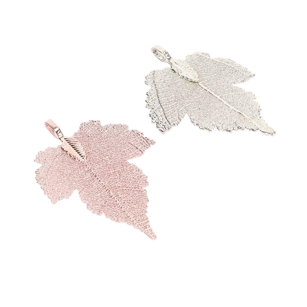 2PCS Leaf Pendants Handcrafted DIY Zinc Alloy Leaves Pendants for Necklace Jewelry Making