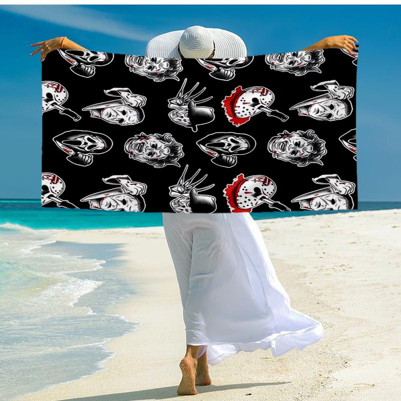Ultra-Soft Beach Towel with Halloween horror Theme,Ideal for Pool - Camping, Diving - Perfect Travel Essential, Vibrant Beach Towel.