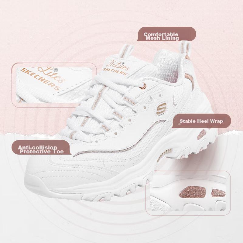 Skechers Women's Shoes, Thick Soles Sneakers, Classic Versatile Casual Shoes Sports Shoes
