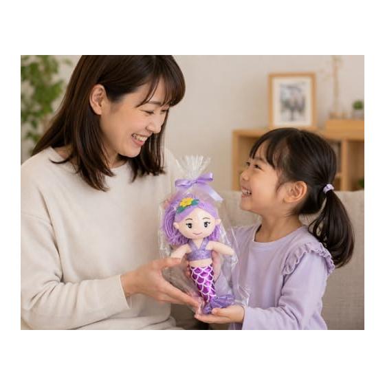 Mermaid Plush Toy - Cute Doll for Room Decor, Gifts, Princess Mermaid, Children's Toy, Birthday, Christmas, Ages 3-8 (Purple), Soft & Huggable,